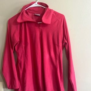 Columbia fleece pullover 1/4 zip pink Large sweater